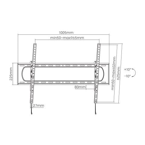 461931 Supporto TV a parete 3,05 m (120") Nero - Foto 4