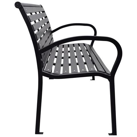 Panca da Giardino Nera 116 cm Acciaio e WPC - Foto 2