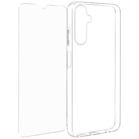 Cover Per Samsung Galaxy A05s Rigida Con Vetro Temperato 9h, Trasparente - Foto 1