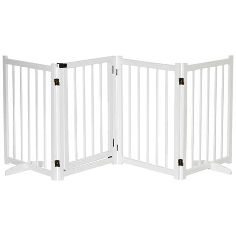 Cancellino Pieghevole Per Cani Piccola /media Taglia Con Serratura In Legno 237.5x36x80cm - Bianco - Foto 1