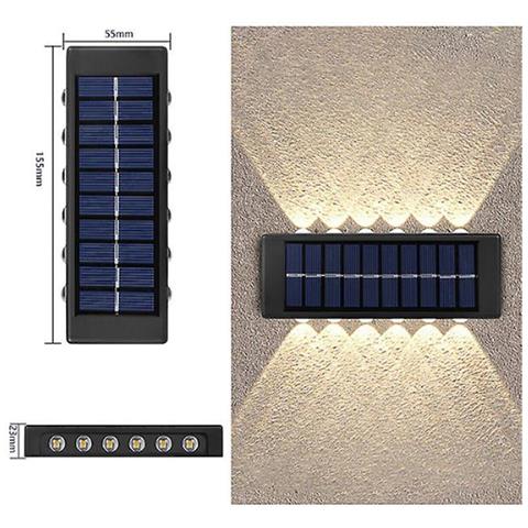 Applique Lampada 12 Led Muro Parete Solare Ip65 Bidirezionale Giardino Te-b0570 - Foto 1