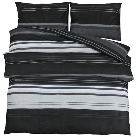 Set Copripiumino Nero E Bianco 260x220 Cm In Cotone - Foto 2