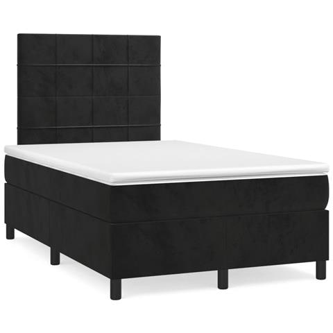 Letto a Molle con Materasso e LED Nero 120x190 cm in Velluto - Foto 10