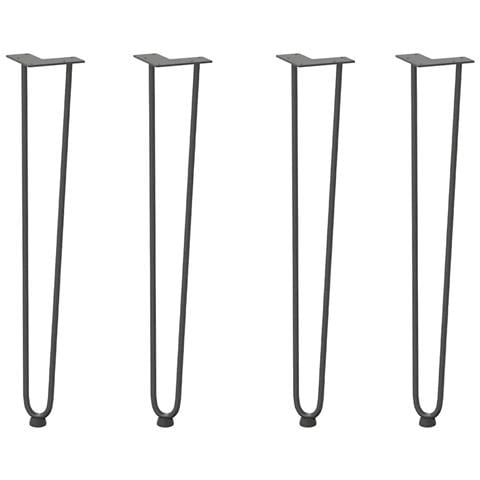 Gambe Tavolo A Forcina 4 Pz Antracite 72 Cm Acciaio Massiccio - Foto 2