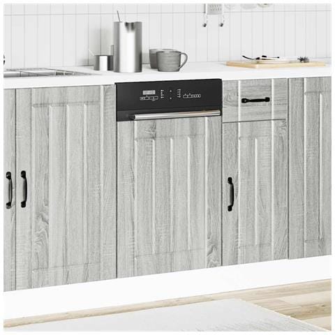 Pannello Lavastoviglie Lucca Grigio Sonoma In Legno Multistrato - Foto 3