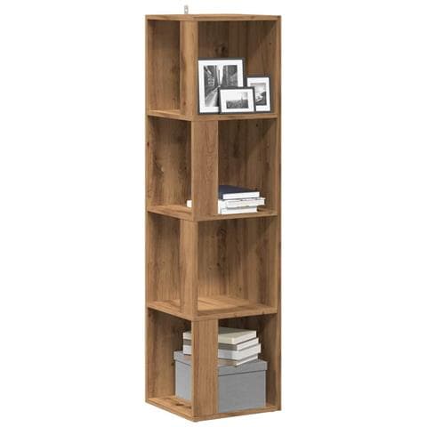 Scaffale Angolare Rovere Artigianale 33x33x132 Cm In Truciolato - Foto 1
