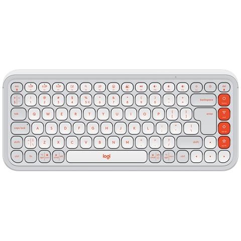 Tastiera Wireless 920-013072  (Layout QWERTY) Colore Arancione. Bianco - Foto 1