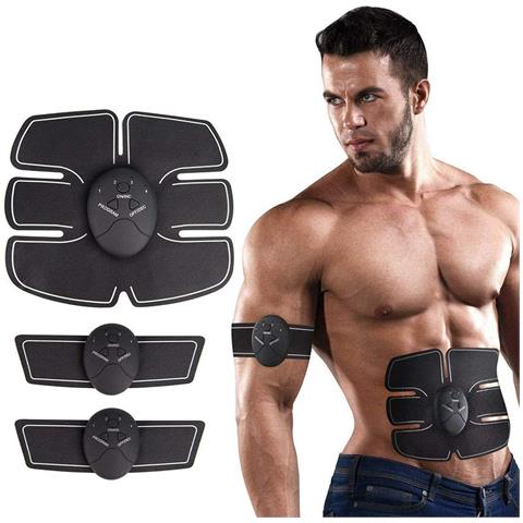 Dam  Elettrostimolatore Muscolare Per Addominali, Gambe, Braccia. Cintura Stimolatore Tonificante Massaggiatore Elettrico. 20x1,5x22 Centimetri. Colore Nero - Foto 1