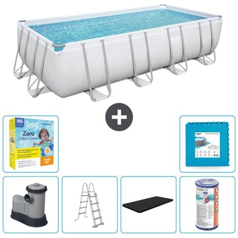 Piscina Fuori Terra - Rettangolo - 549x274x122 Cm - Grigio - Include Accessori Coordinati Cb34 - Foto 1