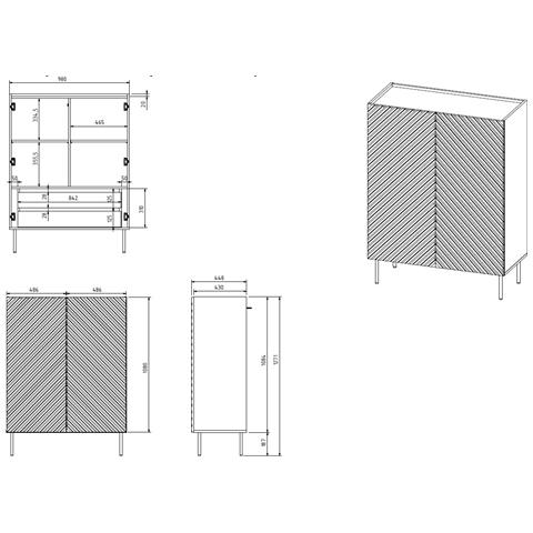 301451 armadio soggiorno Scaffale - Foto 4