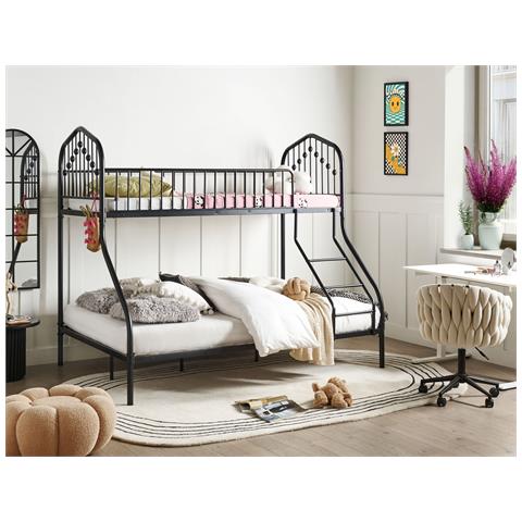 Letto A Castello Metallo Chamonix 90/140 X 200 Cm Nero - Foto 1