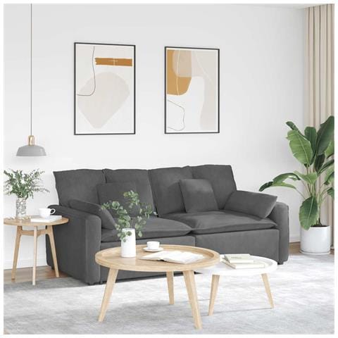 Divano Modulare con Cuscini Grigio Scuro - Foto 2