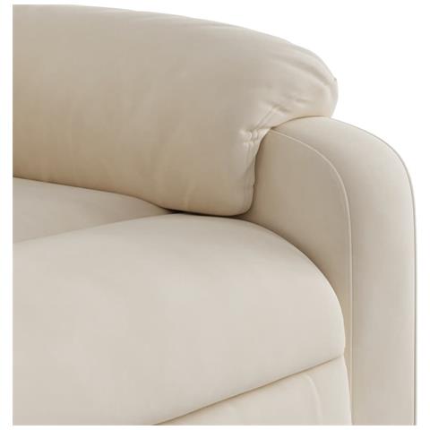 Poltrona Massaggiante Reclinabile Beige in Tessuto Microfibra - Foto 9