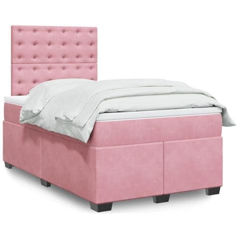 Giroletto a Molle con Materasso Rosa 120x190 cm in Velluto - Foto 2