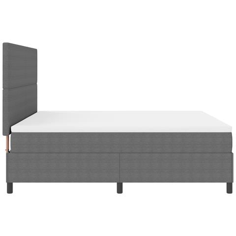 Letto a Rete con Materasso Grigio Chiaro Super King Tessuto in Corduroy - Foto 9