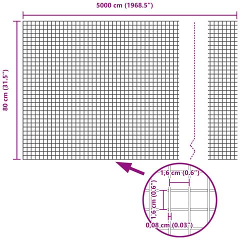 Recinzione in Filo Saldato Grigio 0.8x50 m Acciaio - Foto 8
