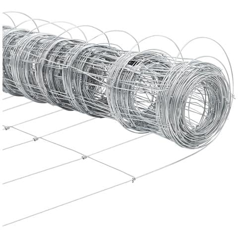 Recinzione da Campo 1.6x25 m Acciaio Zincato, Posti di Recinzione con Punta 13 pcs Ø32 mm 180 cm Acciaio Zincato - Foto 9