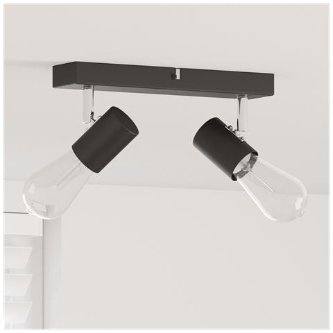Faretto da soffitto 2 Vie Regolabili Nero E27 - Foto 2