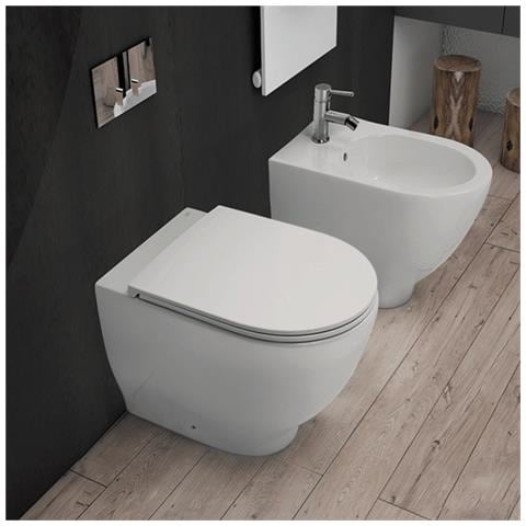 Sanitari Filo Muro Moon : Wc, Bidet, Copriwater Bianco - Foto 1