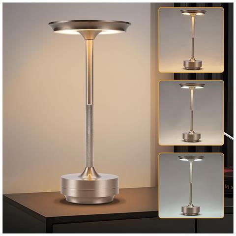 Lampada Da Tavolo A Led, Lampada Da Comodino Senza Fili, Dimmerabile Al Tocco, Davanzale, Soggiorno - Foto 2