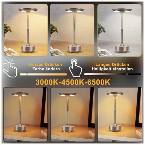 Lampada Da Tavolo A Led, Lampada Da Comodino Senza Fili, Dimmerabile Al Tocco, Davanzale, Soggiorno - Foto 1