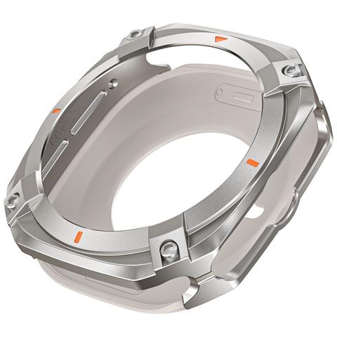 Custodia Protettiva Cyber Hollow Compatibile Con Samsung Ultra E Samsung Galaxy Watch7, Design Robusto In Lega Di Zinco E Pc Silver - Foto 1