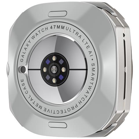Custodia Protettiva Cyber Hollow Compatibile Con Samsung Ultra E Samsung Galaxy Watch7, Design Robusto In Lega Di Zinco E Pc Silver - Foto 5