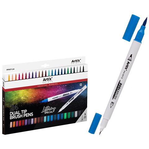 Set Di Marcatori Doppio Estremo Pennello Lettering 24 Uds. - Foto 1