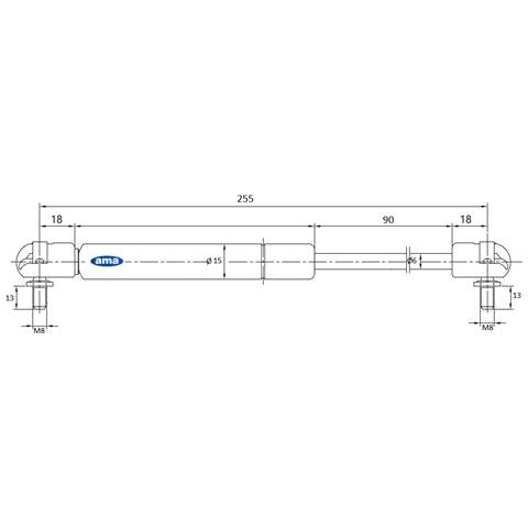 Molla A Gas Estensione Max 255mm 300n Adattabile A Landini E Massey Ferguson - Foto 2