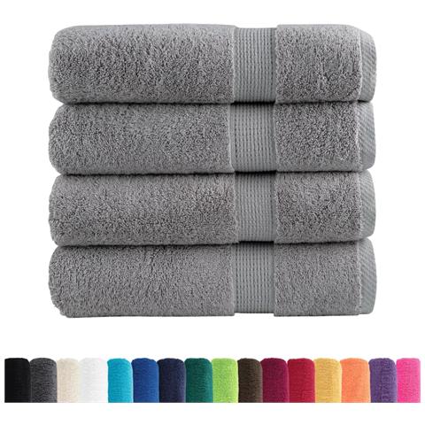 Asciugamani Premium SOLUND 4 pz Grigi 50x100 cm 600gsm - Foto 2