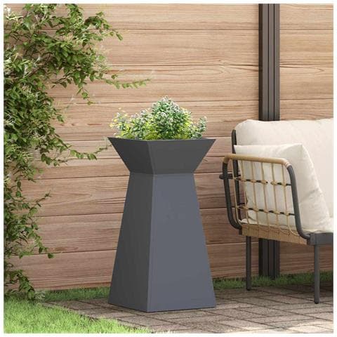 Vaso a Pilastro Antracite 35 x 35 x 73 cm Acciaio - Foto 2
