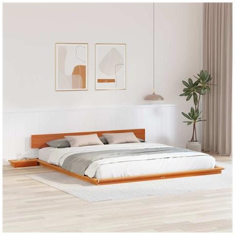 Struttura del letto Marrone 200 x 200 cm legno - Foto 2