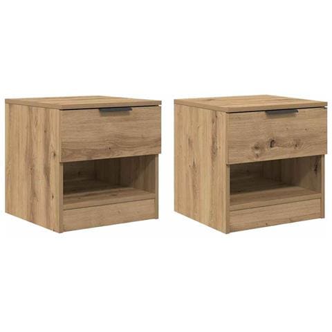Armadietto per letto 2 pcs rovere artigianale 40 x 39 x 40 cm - Foto 1