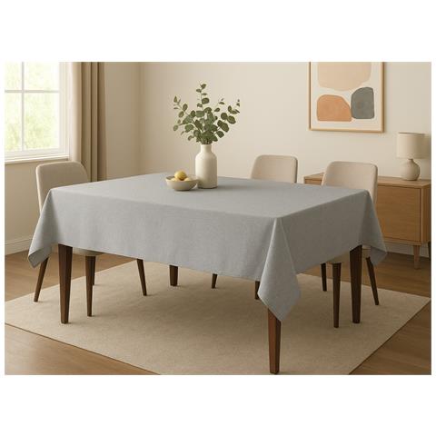 Tovaglia Cucina Soggiorno Antimacchia Idrorepellente Linen 140x230cm Grigio - Foto 5