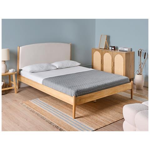 Letto Legno Di Pino Clairac 160 X 200 Cm Marrone Chiaro - Foto 1
