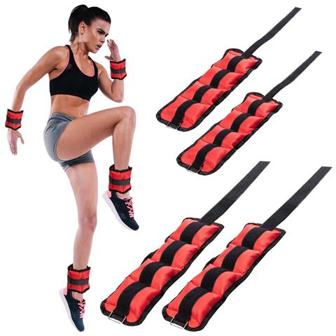Set 4 Pesi Polsi E Caviglie 2 Kg + 1 Kg Allenamento Palestra Aerobica Fitness - Foto 1