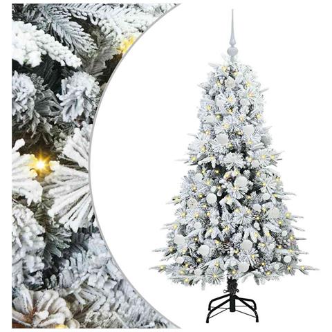 Albero di Natale Artificiale con Rami Pieghevoli Bianco 150 cm - Foto 1