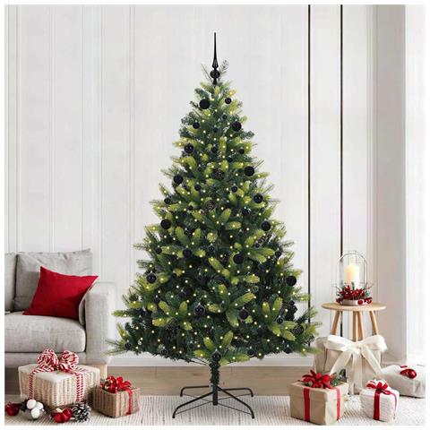 Albero di Natale Artificiale a Cerniera con 300 LED 210 cm - Foto 2