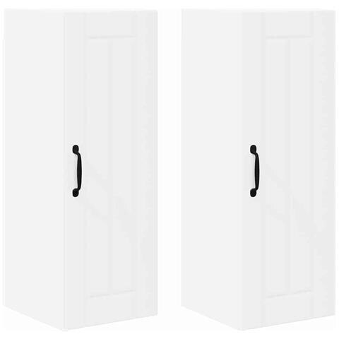 Mobile da cucina 2 pcs Bianco 30 x 31 x 80 cm Legno multistrato - Foto 1