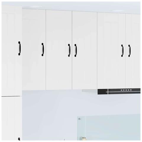 Mobile da cucina 2 pcs Bianco 30 x 31 x 80 cm Legno multistrato - Foto 2