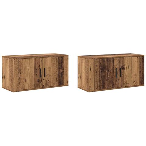 Set Mobile TV da Parete 2 pcs Legno vecchio 80 x 34,5 x 40 cm - Foto 1