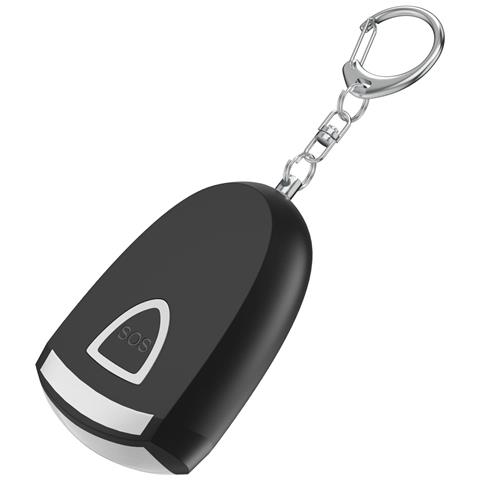 Portachiavi Di Allarme Di Sicurezza Personale Ricaricabile Con Sos 130db E Luce Led Black - Foto 1