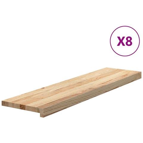 Gradini 8 pz 100x30x2 cm in Rovere Massello Non Trattato - Foto 1