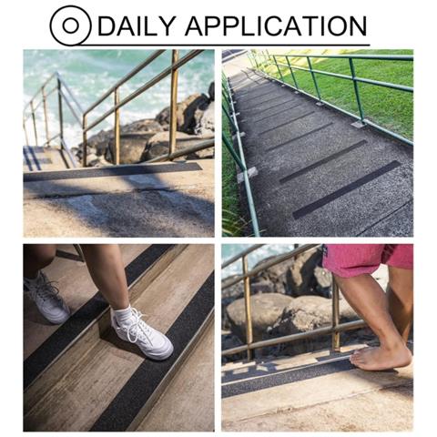 Nastro Abrasivo Antiscivolo Per Gradini - 5cm X 10m - Presa Di Sicurezza Ad Alta Trazione Per Scale E Pavimenti - Foto 3