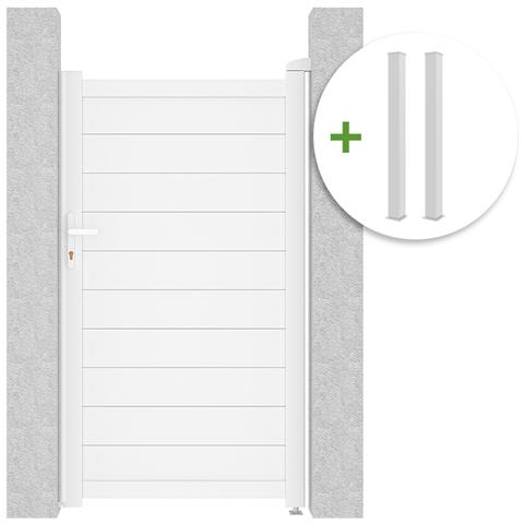 Cancello Eiger Da 1 M, Altezza 180 Cm + 2 Pali, Altezza 190 Cm, Alluminio Bianco - Foto 1