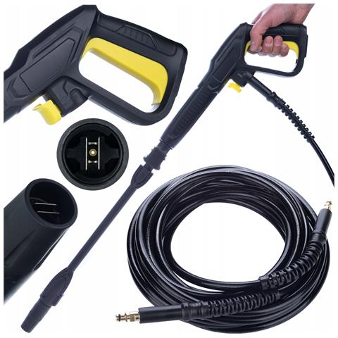 Set Pistola E Lancia Vario Con Tubo Alta Pressione 8m - Compatibile Con Idropulitrice Kärcher K2-k7 | Sistema Click Connect | Materiali Resistenti - Foto 1