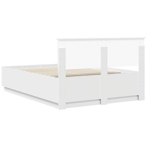 Struttura del letto Bianco 150 x 200 cm Legno multistrato - Foto 9