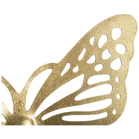 Set 4 Farfalle Decorative Da Muro In Ferro Traforato Oro - Foto 2