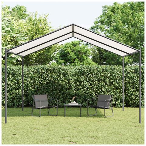 Gazebo Bianco 4 x 4 x 2,6 m Acciaio e Poliestere - Foto 2