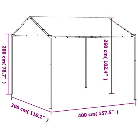 Gazebo Bianco 4 x 4 x 2,6 m Acciaio e Poliestere - Foto 9